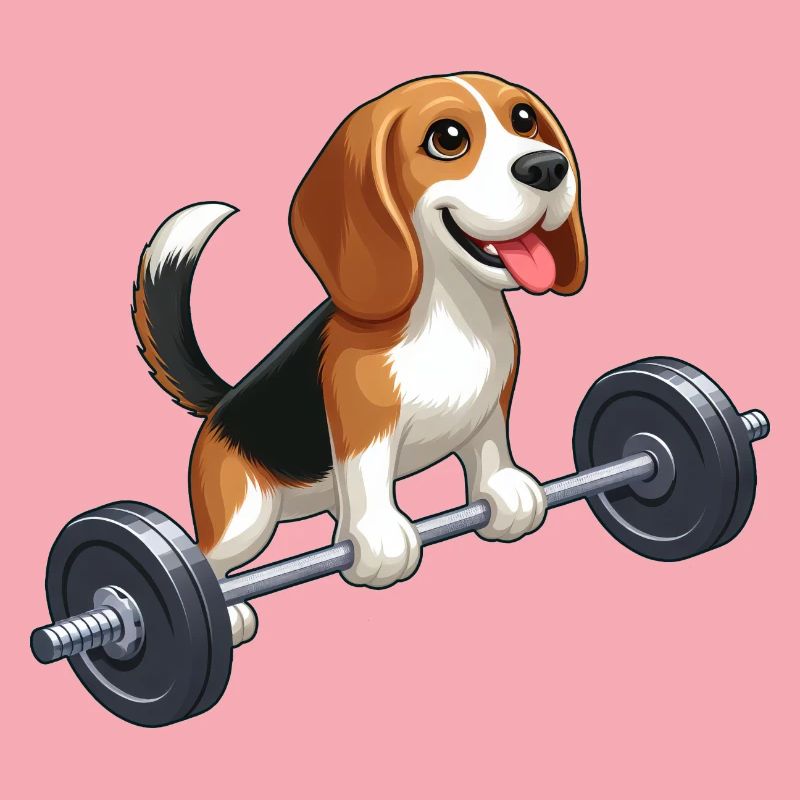 Beagle Weightlifting Workout Strength