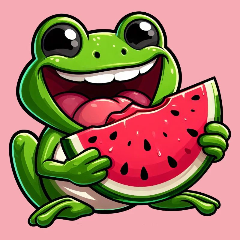 Drôle de grenouille pastèque conception de fruits d’été