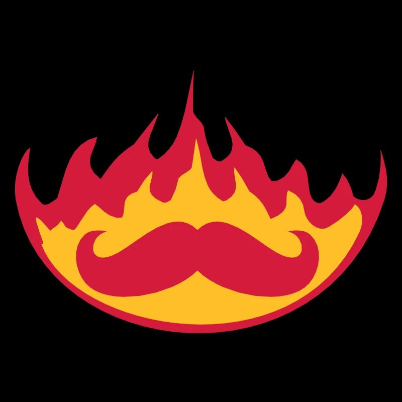 brûler feu flammes chaud torche mustache cordon
