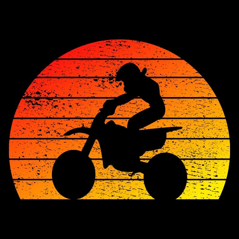 Motorcross Motorcyclist Motorcycle Retro Moped