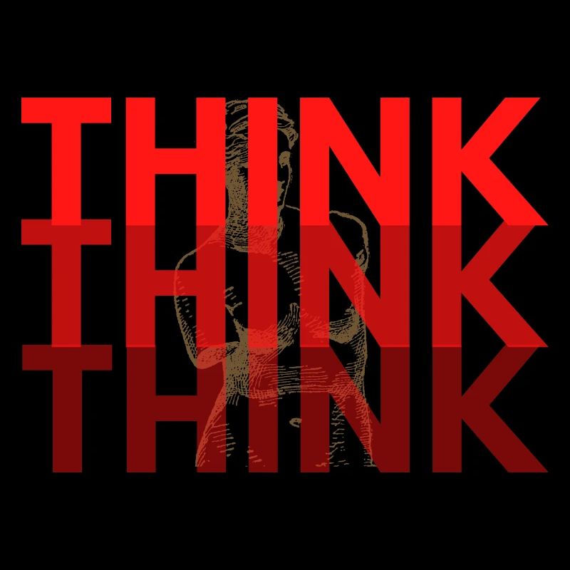 Red Think Overlay-Typografie