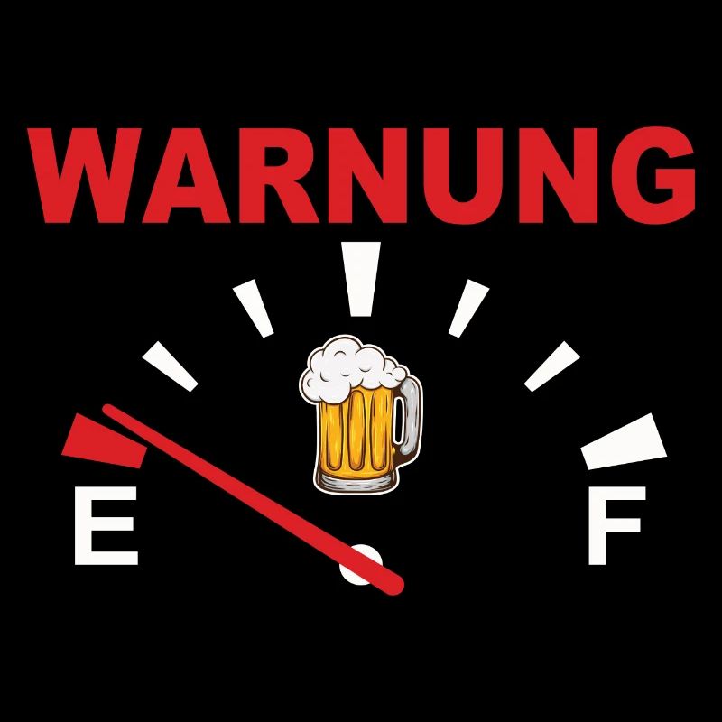 Warnung mit Bierglas Motiv