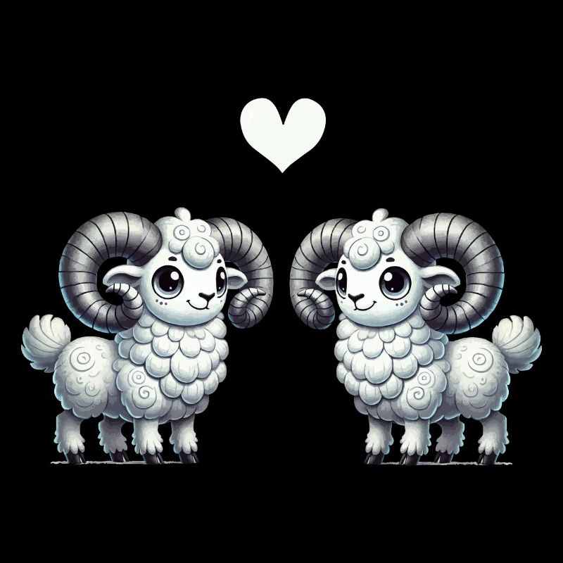 Bélier dessin animé amour