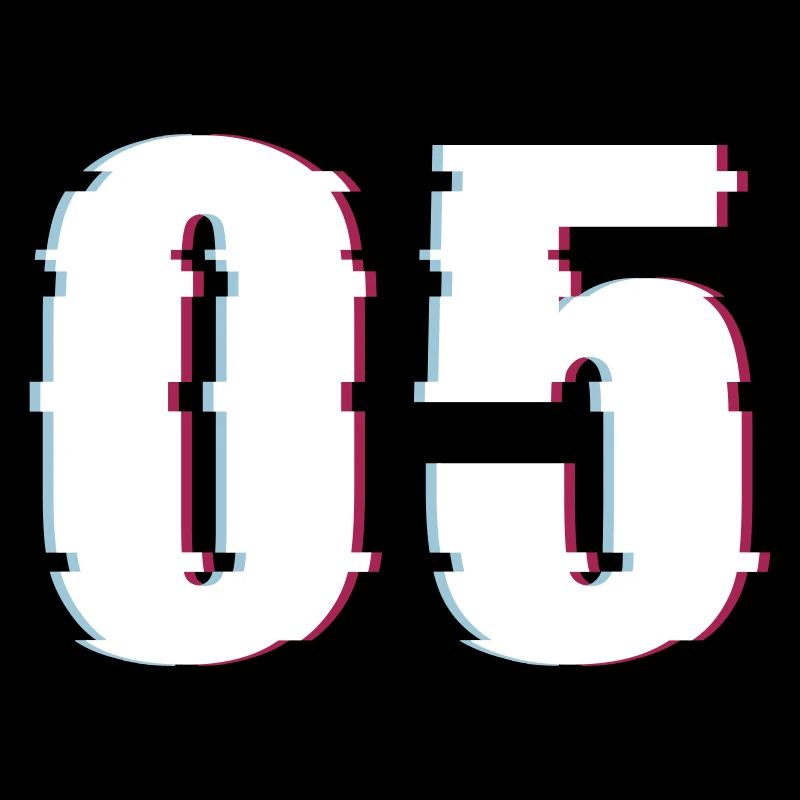 Five 5 Five 05 Number Effect Distorted Number
