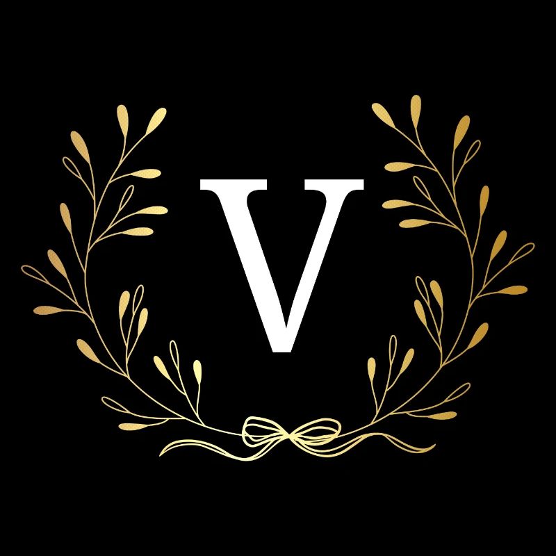 Buchstabe V Goldene Blumenkrone