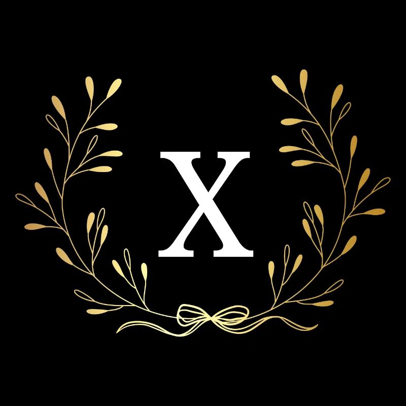 Buchstabe x Goldene Blumenkrone