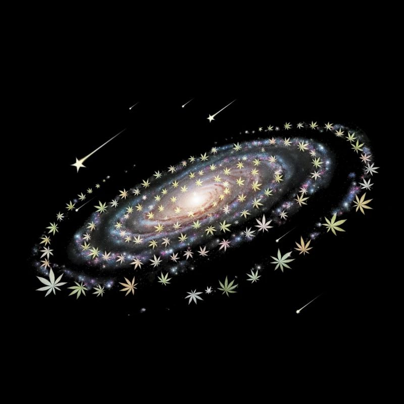 Galaxy Hanfblatt Spirale - Cannabis - Weed
