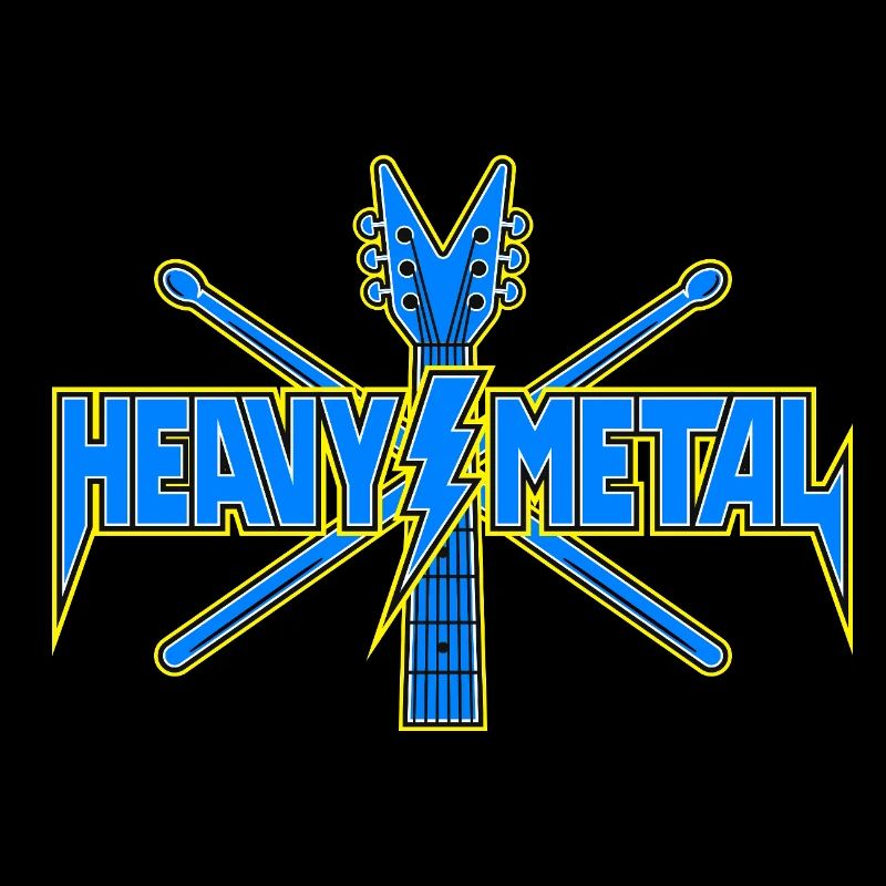 Heavy Metal Guitar Emblem