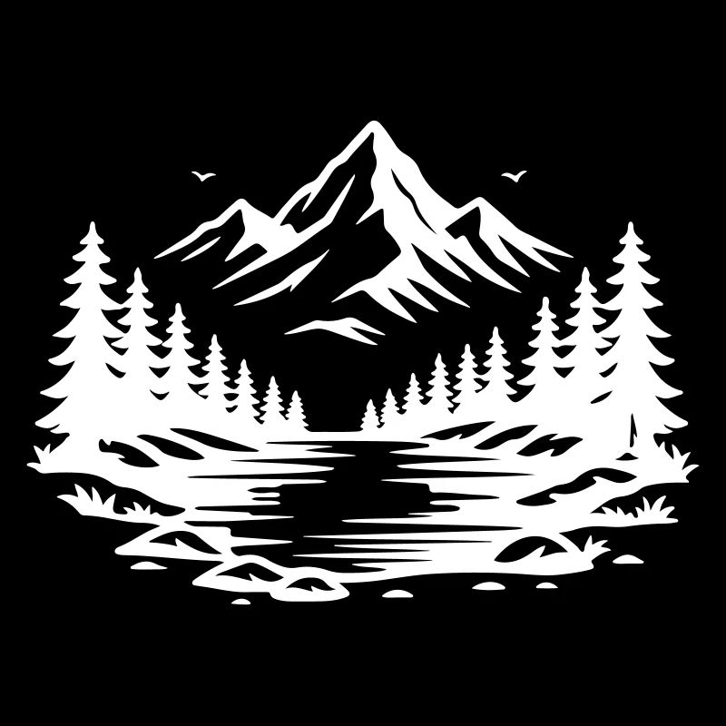 Berge Wald Outdoor Symbol
