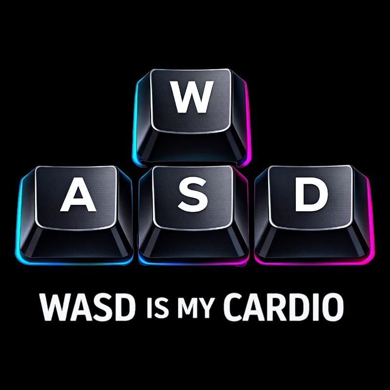 Clavier de jeu drôle WASD Mon Cardio Gamer