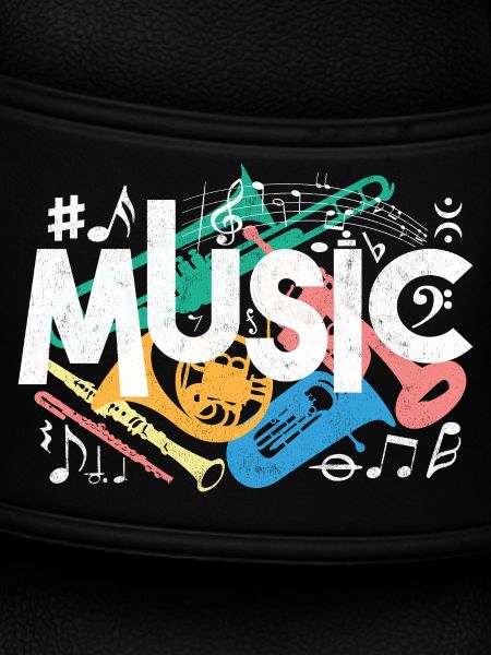 Farbenfrohe Musikmotive
