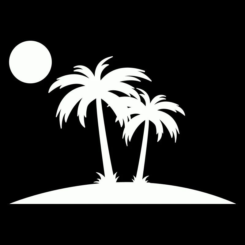 Silhouette de Palm Island sur la plage