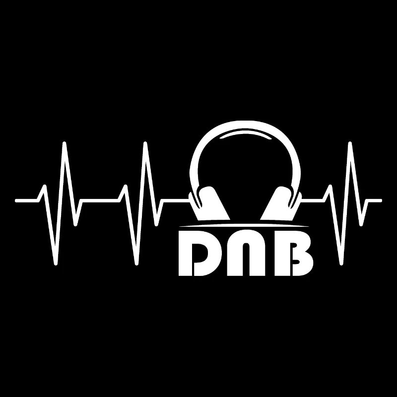 DNB Drum Bass ECG Pulse Heartbeat Earphone Logo