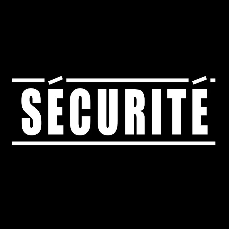 Sécurité texte blanc sur fond noir