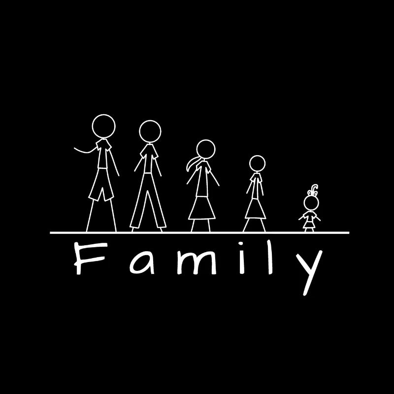 Famille de figurines en bâton