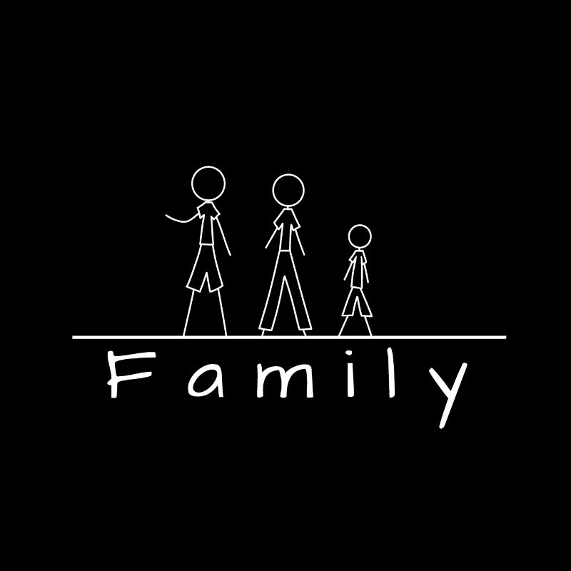 Famille de figurines en bâton