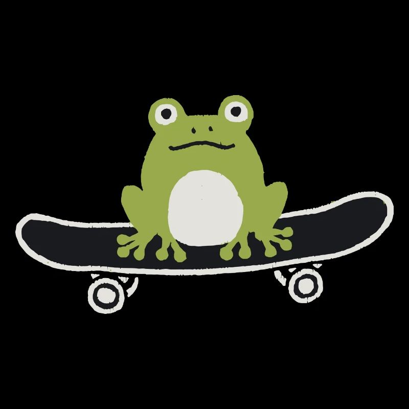 Skateboard fahrender Frosch