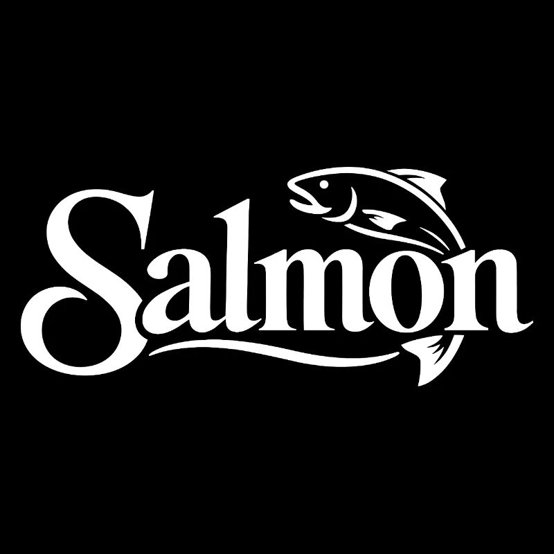 Logo minimaliste de pêche au saumon blanc