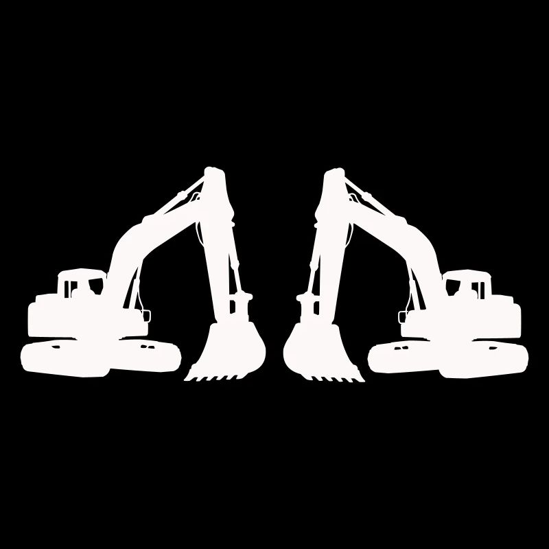Silhouette de double excavatrice