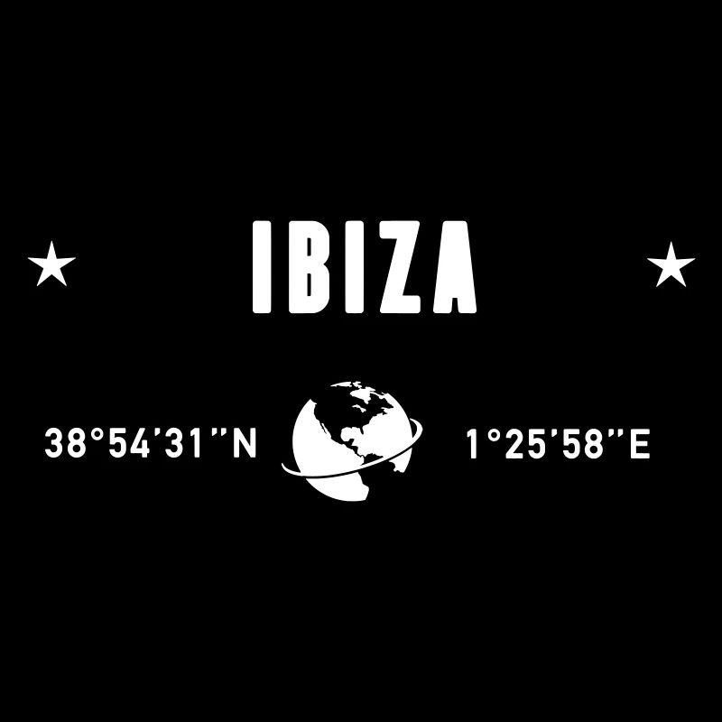 Ibiza, Spanien Koordination GPS Globe White