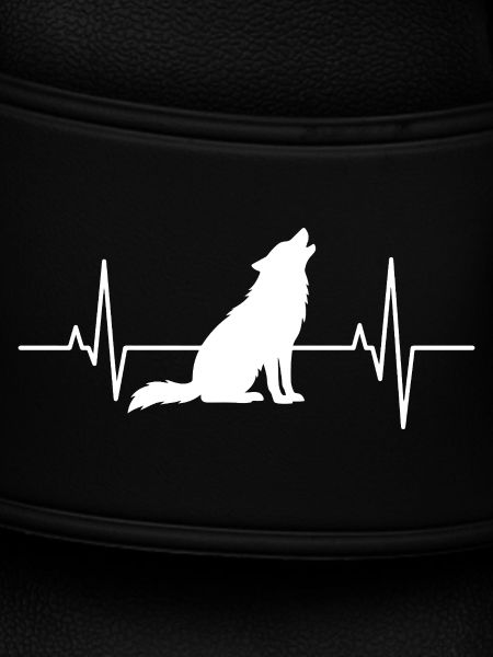 Herzschlag Wolf Silhouette