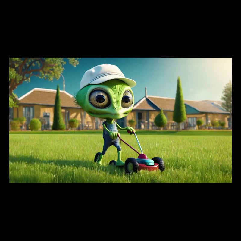 mignon petit vert rétro vintage alien tous les jours
