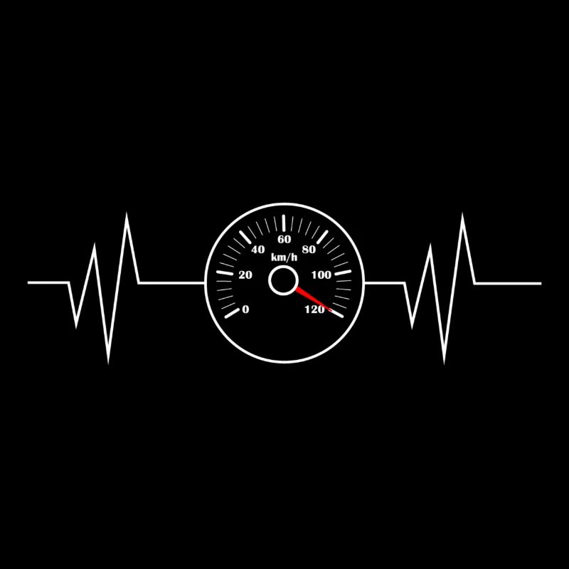 Speedometer 120 km / h heartbeat pulse