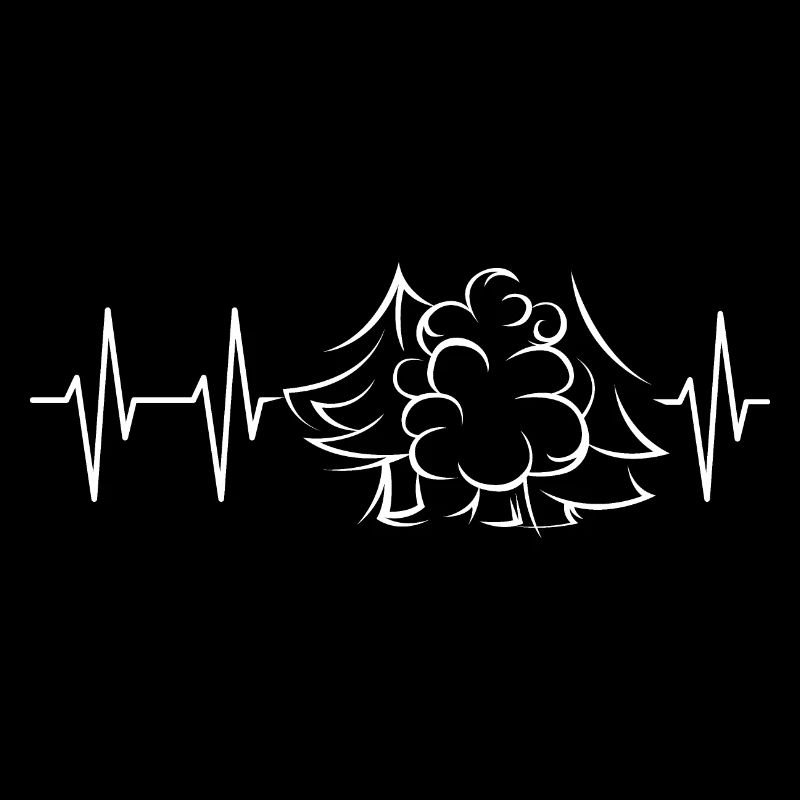 bushcraft forest symbol trees heartbeat pulse ECg