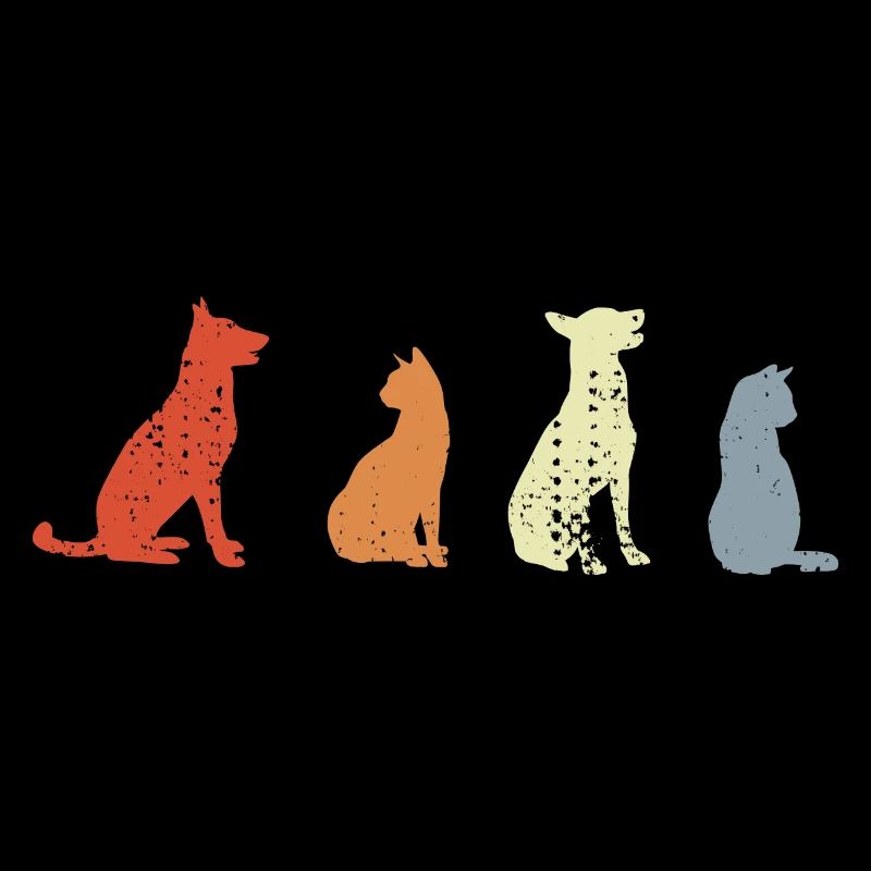 Chats et chiens vintage