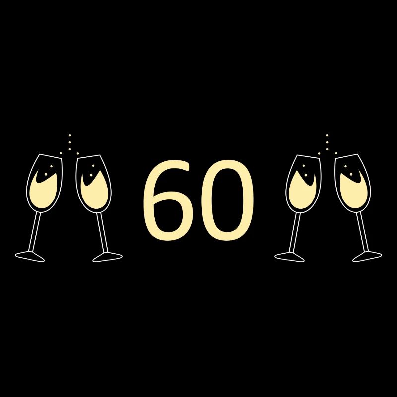 60th Birthday 60th Anniversary 60 Number 60 white