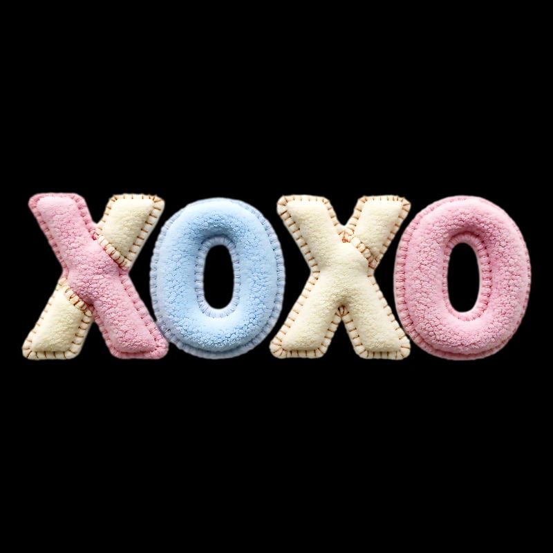 XOXO Patchwork Letters Cute Love Shirt Sticker