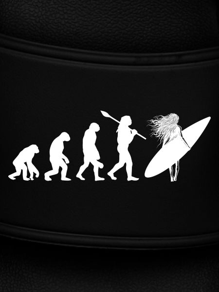 Surfing Evolution Weibliche Surfer-Silhouetten-Kunst