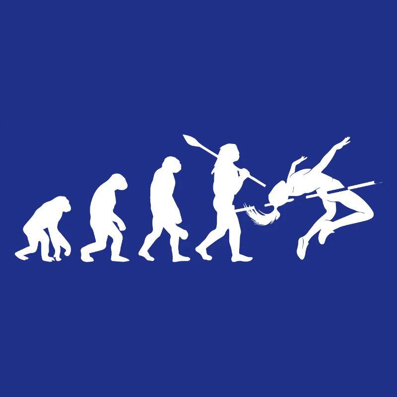 High Jumping Evolution Athlete Silhouette Art