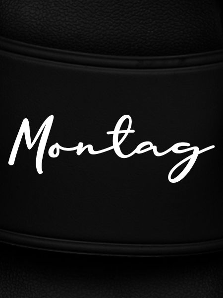 Monday lettering white