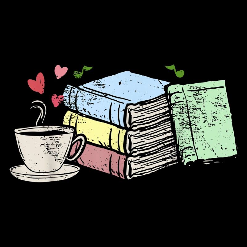 Dessin café et livres Cadeaux de lecture