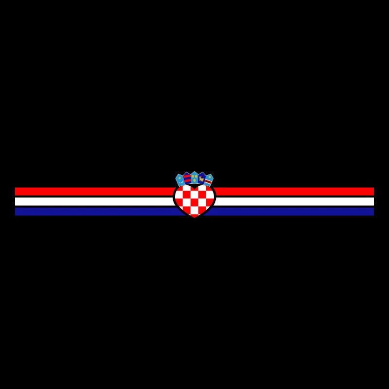 Croatia flag line heart decor