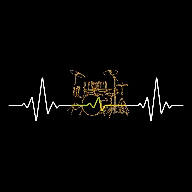 Heartbeat Drums - Herzschlag Schlagzeug Geschenk