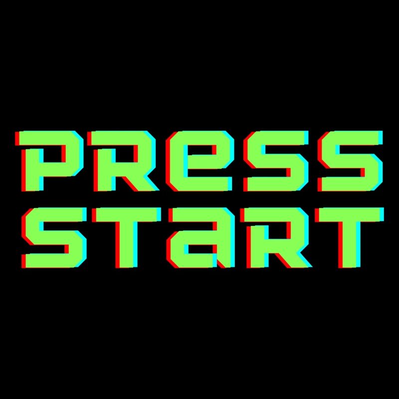 Press Start Arcade flipper vert fluo rétro