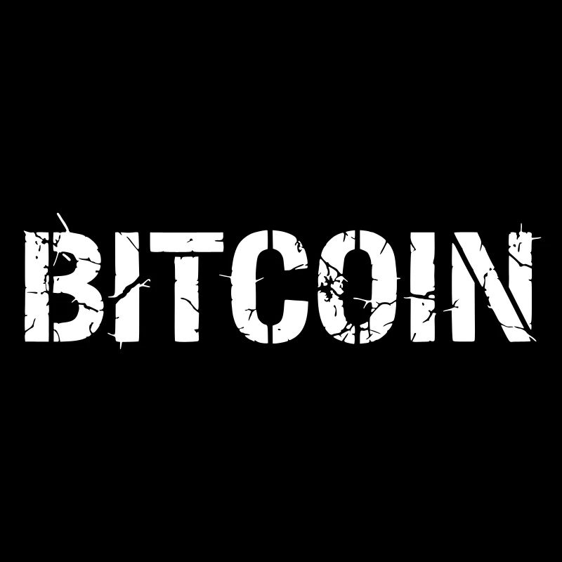Vecteur grunge de lettrage texte Bitcoin