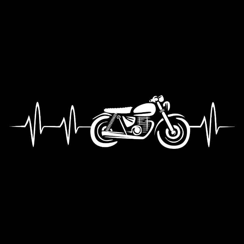 Moped heartbeat for motorcycle fans - caferacer icon