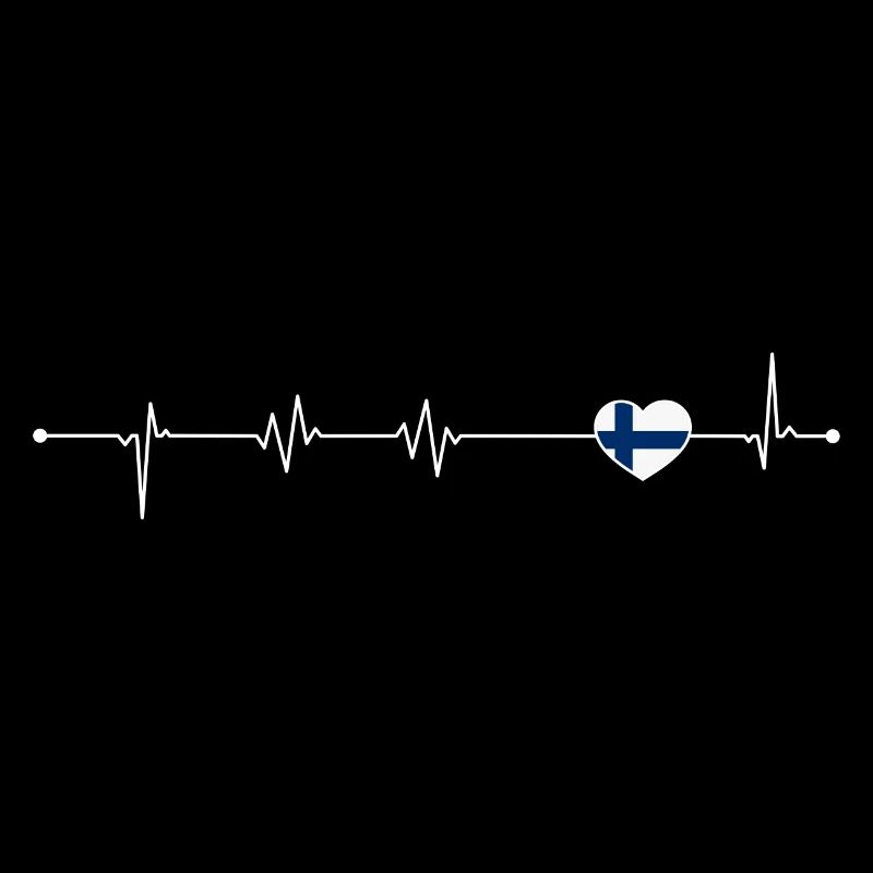 Heartbeat Love Finlande Drapeau