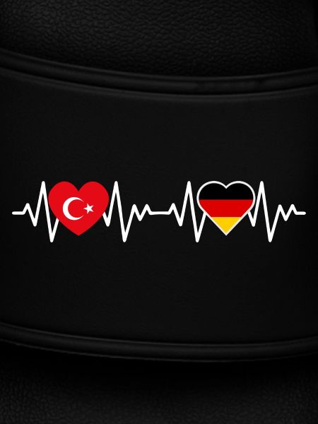 Türkisch-Deutsches Herzschlag-Verbindungsdesign