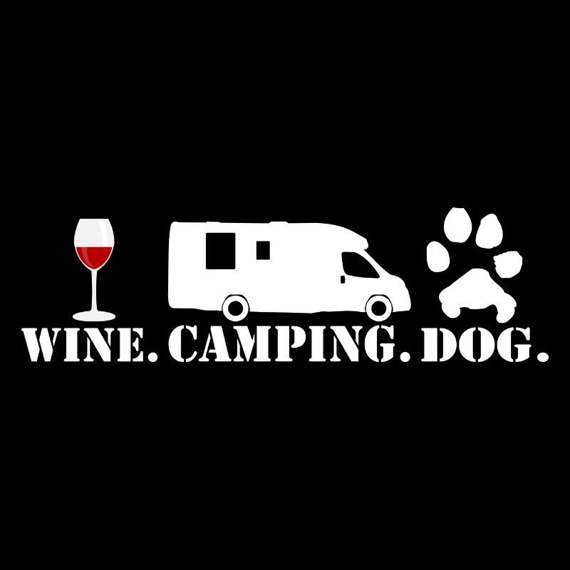 Camping de chien de vin rouge