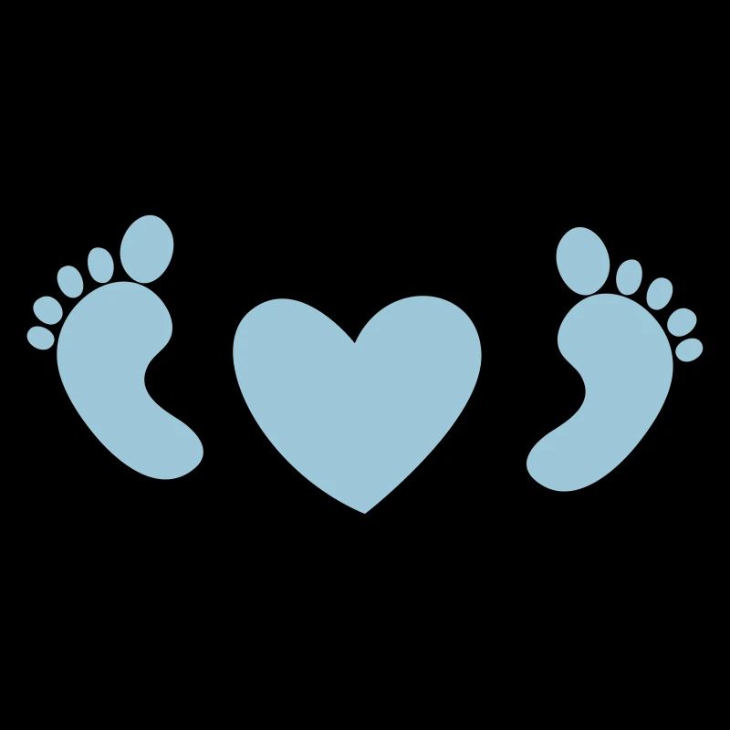 pieds de bébé avec coeur d'amour en bleu