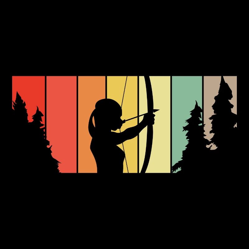 Motif rétro de la forêt d'Archer