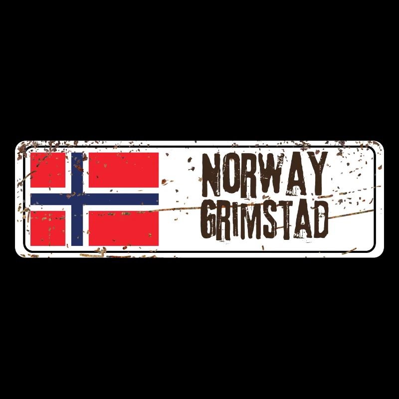 Grimstad Norwegen Flagge
