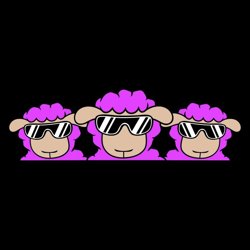 3 DJ Schafe Hinter Zaun Mauer Sonnenbrille Freunde