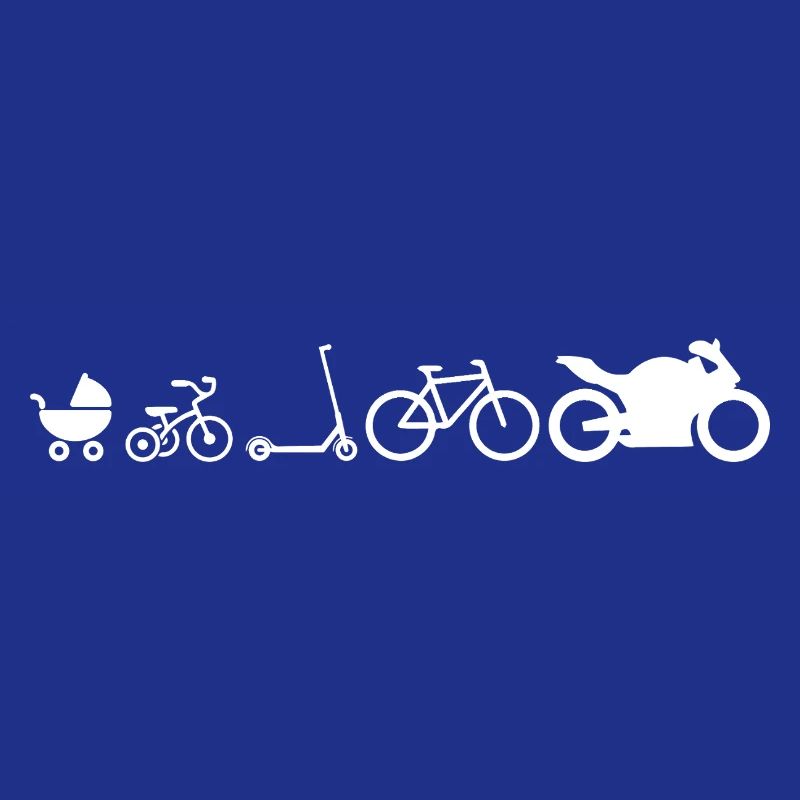 Motorad Evolution Entwicklung lustig