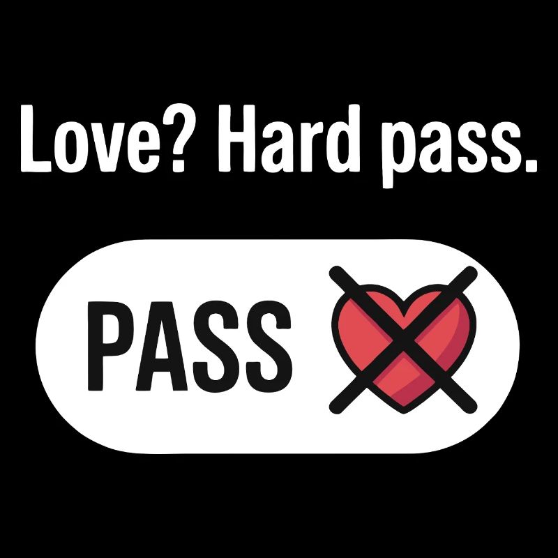 Anti Valentine Love? Hard Pass Funny Design