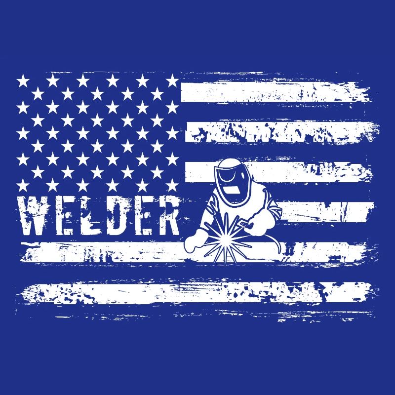 Welder Cat on US Flag